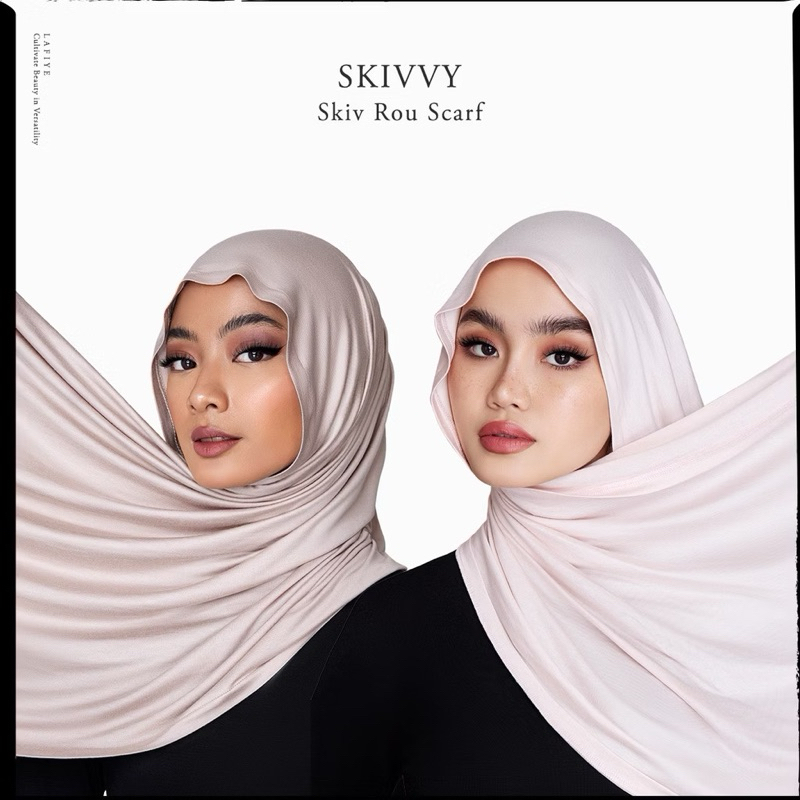 [READY STOCK] LAFIYE SKIV ROU SCARF TAUPE, BLACK, COASTAL, BURLWOOD