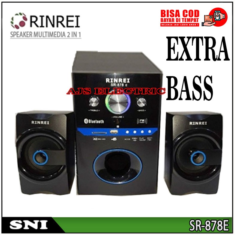 Speaker Aktif RINREI SR 878 E / SR-878E Audio Multimedia 2.1 Super Woofer Bluetooth Super Bass