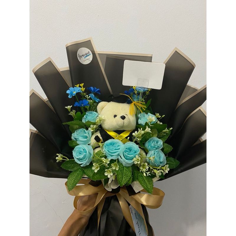Bouquet/SouvenirGraduate/Hitam/Snack/boneka/uang