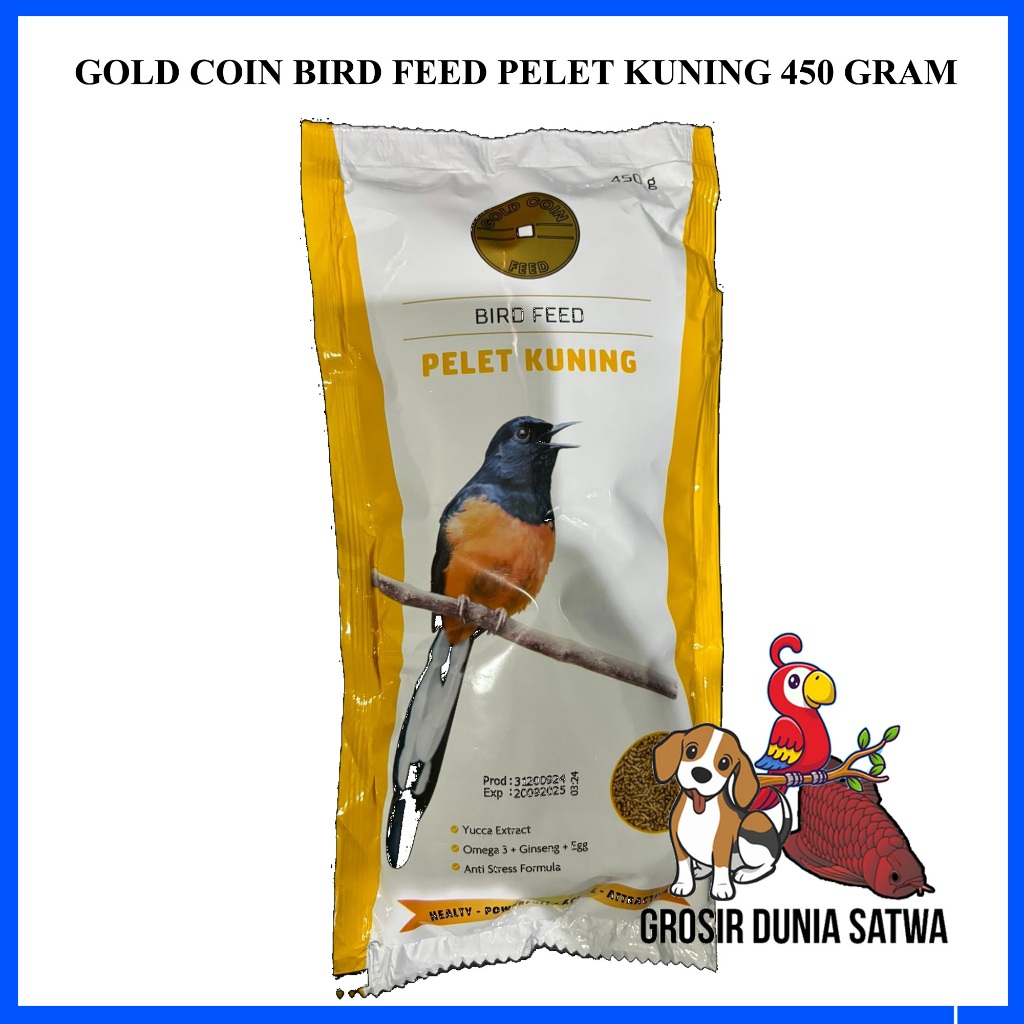 PAKAN HARIAN LOMBA PUR VOER GOLDCOIN PELET KUNING 450 GRAM