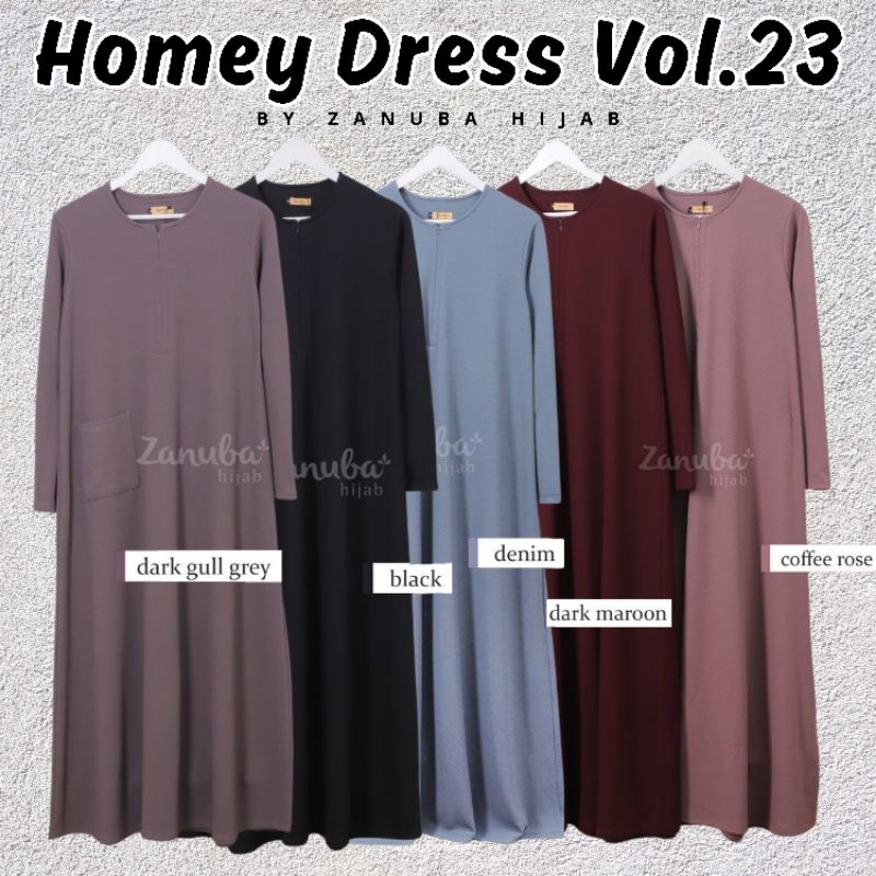 HD VOL 23 HOMEY DRESS BY ZANUBA HIJAB | GAMIS RUMAHAN | GAMIS SIMPLE | GAMIS BAHAN KNIT | HOMEDRESS 