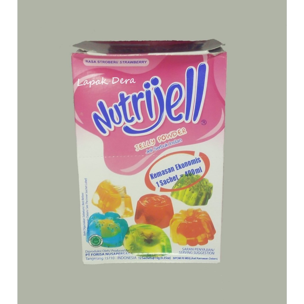 

Nutrijell RASA STRAWBERRY Kemasan Ekonomis 1 BOX (12x10 gr)