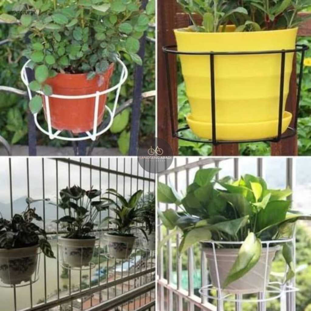 Rak Besi Balkon Pot / Gantungan Pot Bunga Besi SNI / Rak Besi Pot Minimalis / Rak Pot Bunga Pagar Ba
