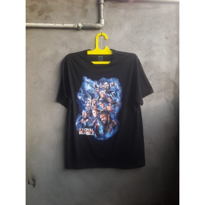 (Seperti baru) Kaos W0RLD WRE5TL1NG WW  Original Official event R0yal rumble 2023 size XL (P76 x L58