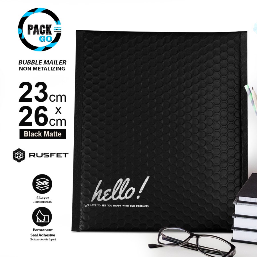 

AMPLOP PLASTIK BUBBLE MAILER 23x26 | BUBBLE PACKING BLACK HITAM MATTE ENVELOPE 23CM x 26CM