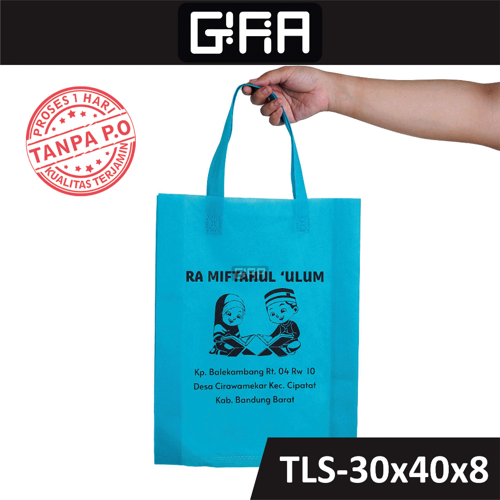 

Goodie Bag Sablon Custom / Tas Spunbond Sablon 30x40x8 cm