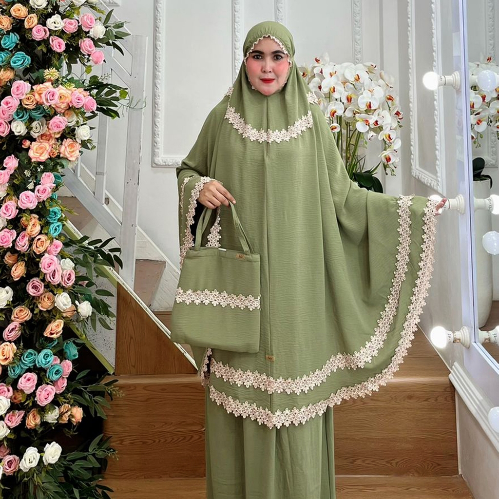 BISA COD TERBARU Mukena Dewasa Kode-117 All Size Bahan Kringkel Airflow Premium By Ory AjeZas Colle