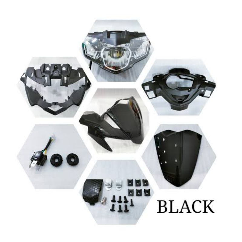 kepala batok lampu mx king v2 ke v1 pnp fullset black hitam plastik abs psbrikan