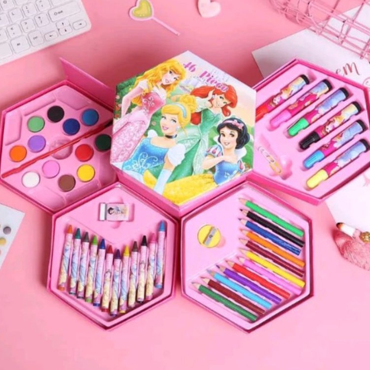

Hot Now Crayon Set Karakter 46 Pcs Crayon Set Mewarnai Pensil Warna Set