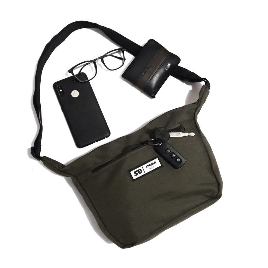 READY GAN Tas Selempang Pria  Slingbag Visval Kanvas