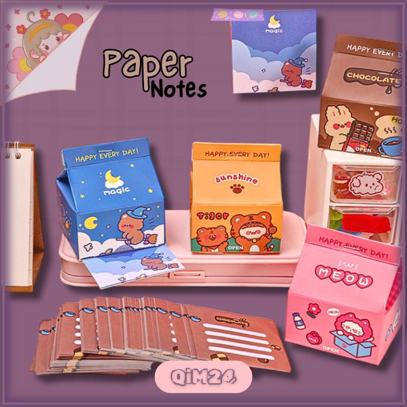 

Paper Notes Aesthetic 200 Lembar - Kertas Catatan Pengingat - Memo - Paper Notes Karakter ala Korea - Kertas Catatan Lucu Kawaii - QiM24