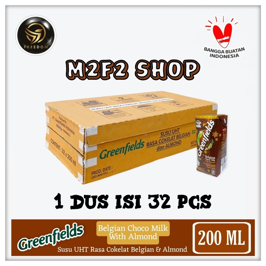 

Greenfields Belgian Choco Milk | Susu UHT Kotak Rasa Cokelat Belgian & Almond - 200 ml (Kemasan Karton)
