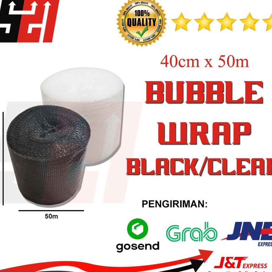 

Boom Bubble Wrap Bubble Wrap Gelembung Bening Hitam 4cm x 5m