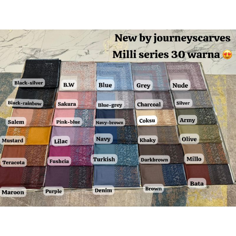 READY HIJAB MILI SERIES TERBARU JOURNEY SCARVES ORI