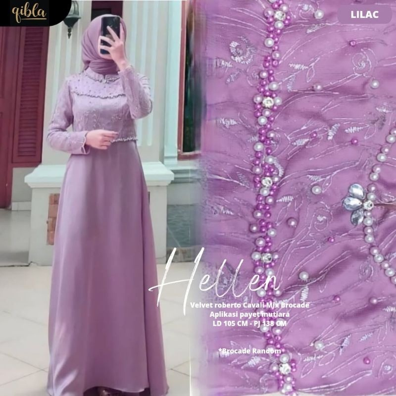 COD - GAMIS TIARA DRESS MAXY VELVET MIX BROKAT TILE MUTIARA FASHION MUSLIM WANITA GAUN PESTA MEWAH