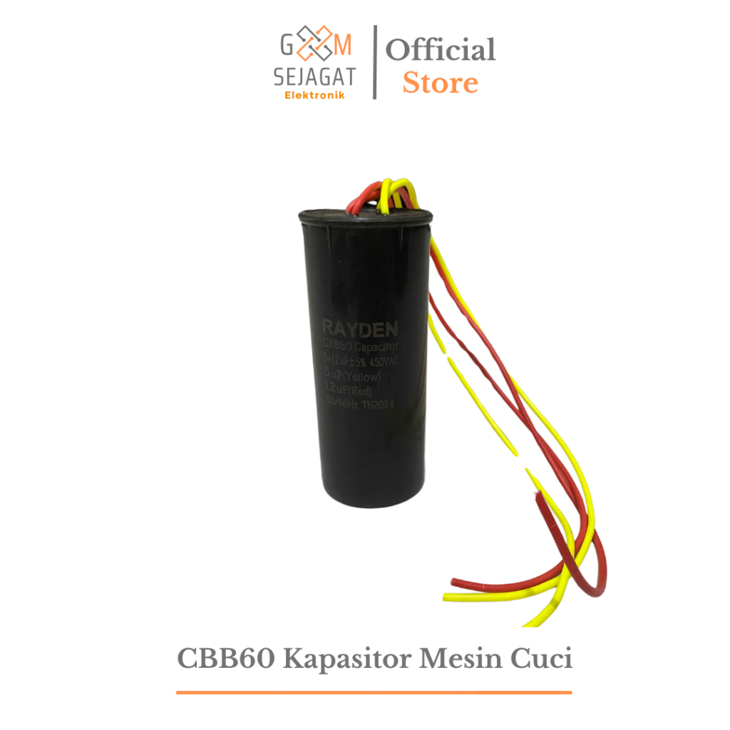 Kapasitor Mesin Cuci CBB60 450VAC