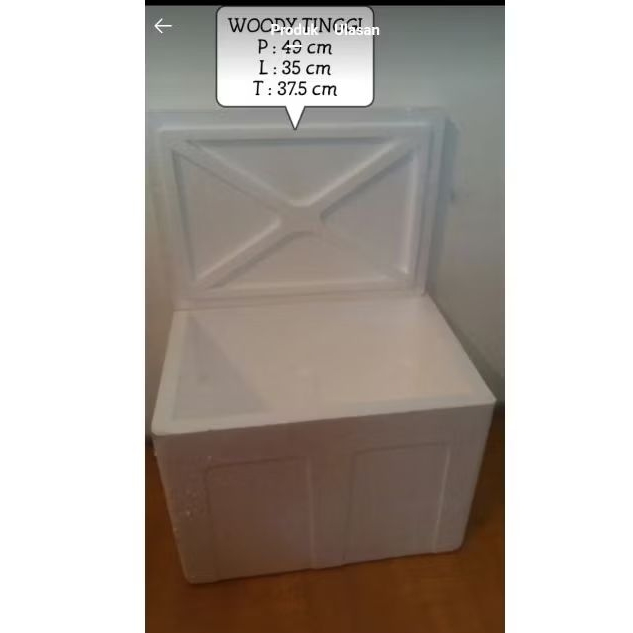 Box Styrofoam WOODY TINGGI/Box Es Cream /Box Minuman /Cool Box/Wadah Es