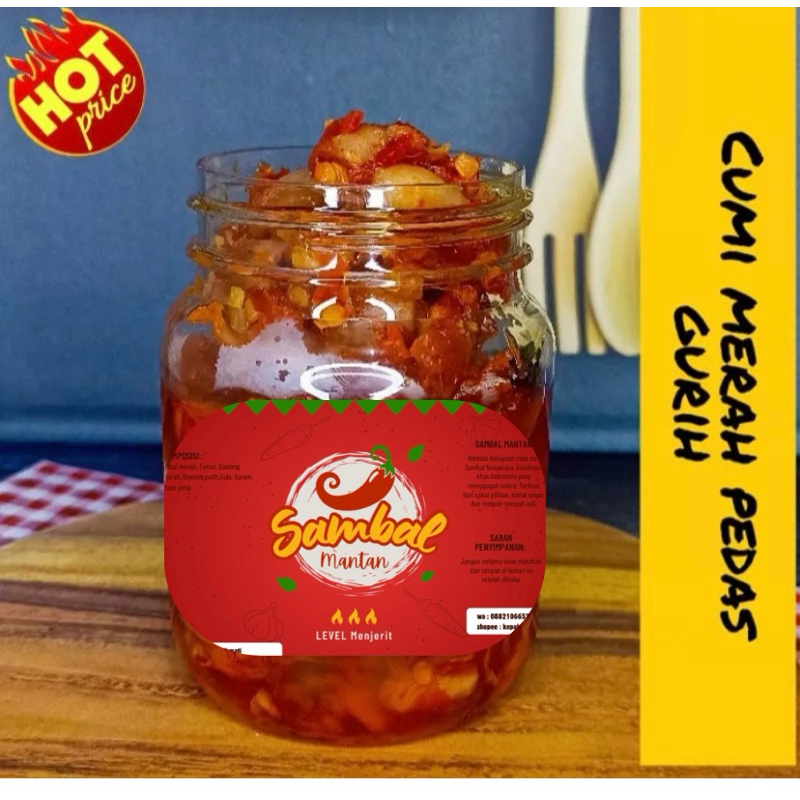 

sambel cumi asin pedes mantan 300ML