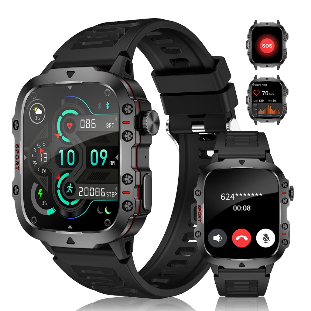 LIGE Jam Tangan Pintar Smartwatch QX11 Baru Pria Panggilan Bluetooth Asisten Suara Layar 1.96 Inci O