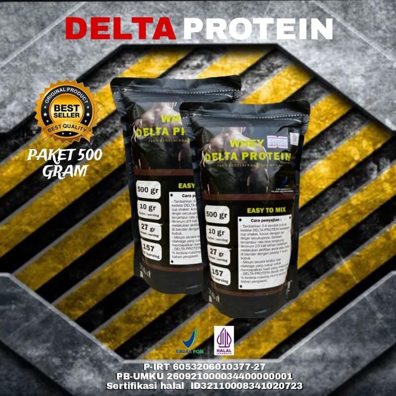 WHEY DELTA PROTEIN 500 GR BUBUK PROTEIN KEDELAI MURNI