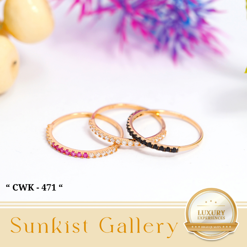 CINCIN WANITA EMAS ASLI EMAS MUDA KADAR 6K (300) & 8K (375) MODEL LISTRING MEWAH MINIMALIST WARNA PI