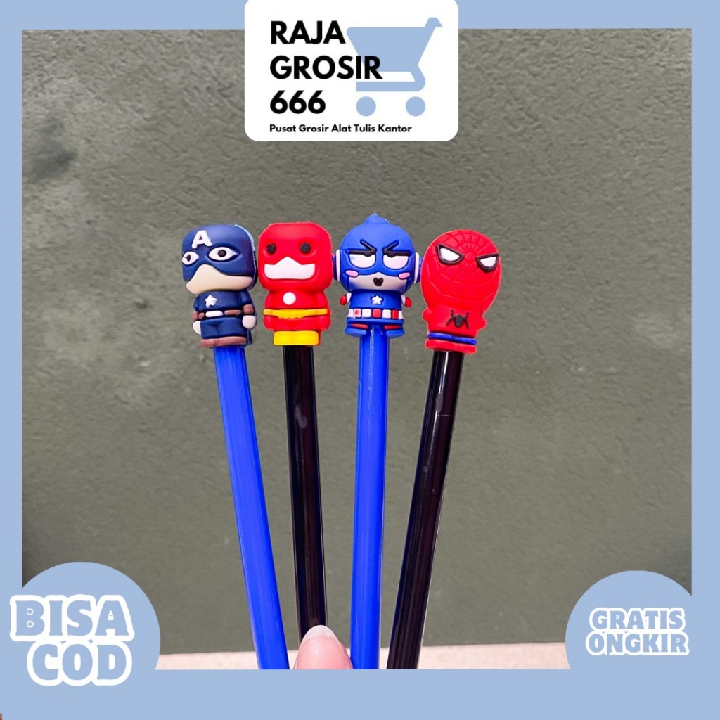 

PULPEN GEL BULAT AVENGERS PGK-1601 V2 PEN PENA ALAT TULIS SUPERHERO IMUT KADO UNIK KOREA AESTHETIC COD