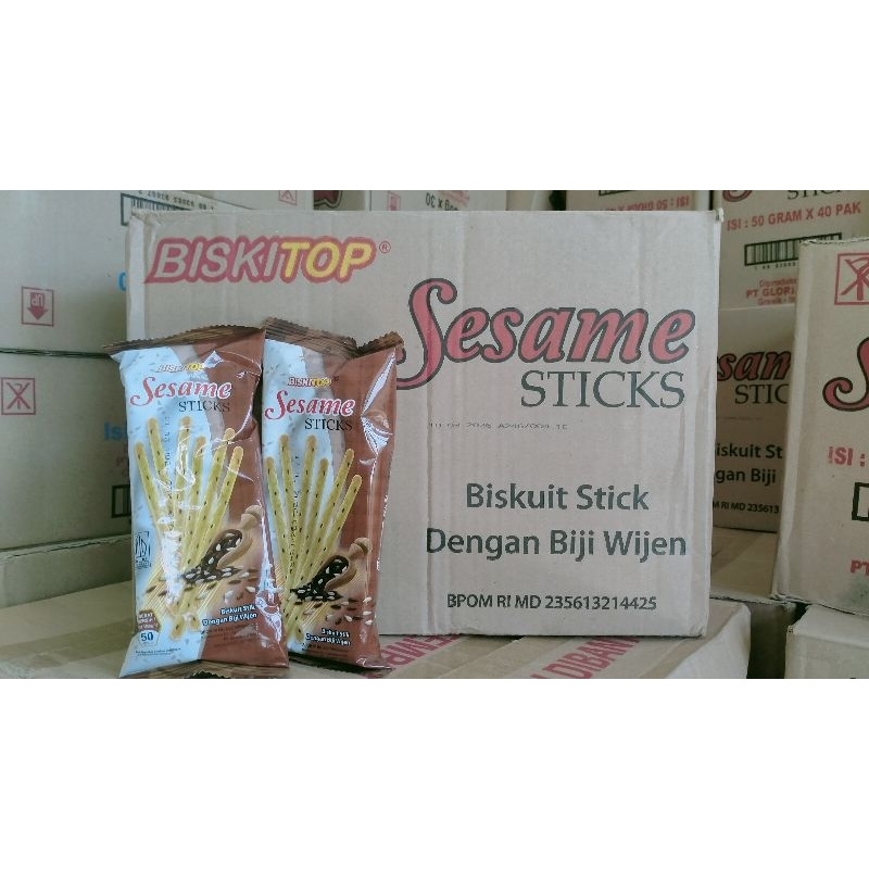

BISKITOP SESAME STICK 50GR STIK WIJEN isi 40 pcs
