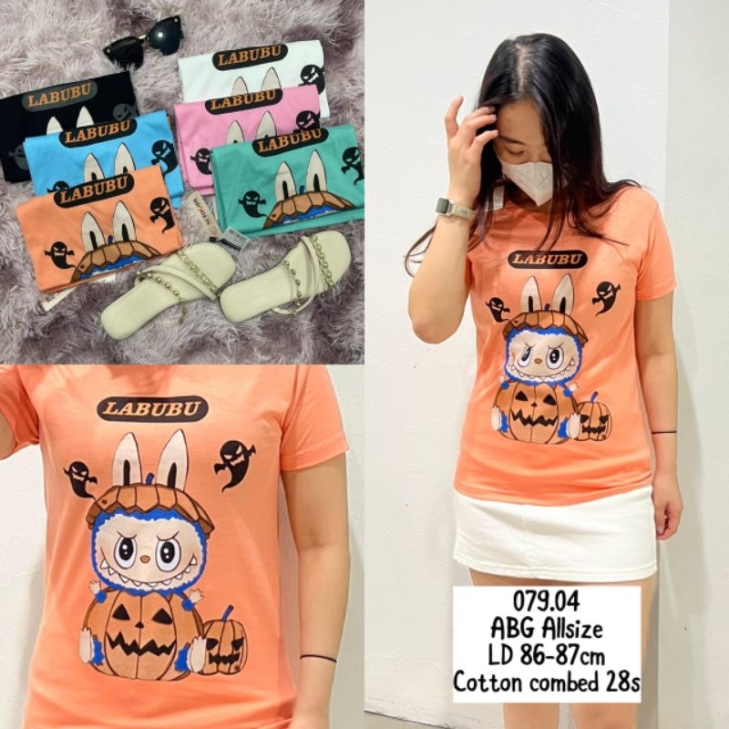 kaos lengan pendek kaos wanita baju korea baju atasan kaos labubu wanita