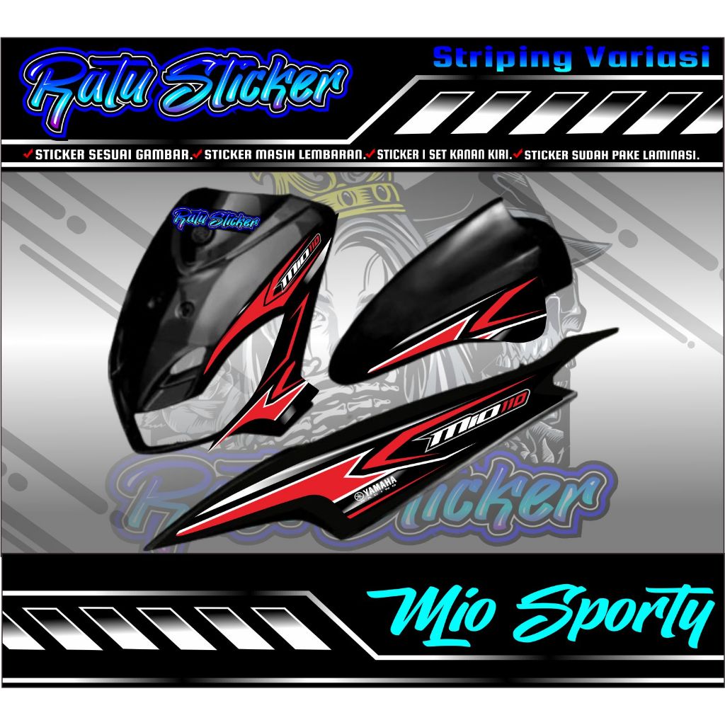 STRIPING VARIASI MIO SPORTY SIMPLE RACING 01 ,STICKER MOTOR