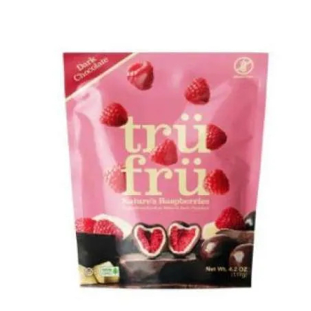 

Trufru Dark Chocolate Raspberries 119 Gram Buah Raspberries degan dark coklat - Gluten Free