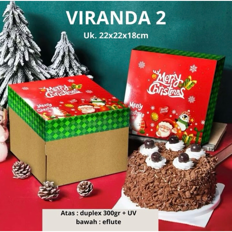 

Viranda 2 - Box Kotak Kue Natal Merry Christmas 22x22x18 cm (1pcs)