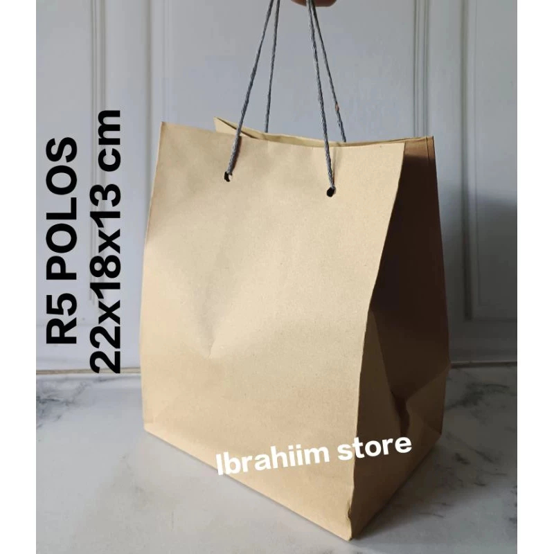 

(Satuan) paper Bag coklat polos/TAS KERTAS/TAS KADO/TAS PAPER BAG R 5 polos