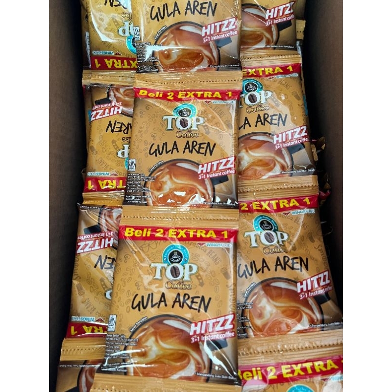 

TOP COFFEE GULA AREN HITZZ ( 1 RENTENG ISI 15 SACHET x 22 GRAM )