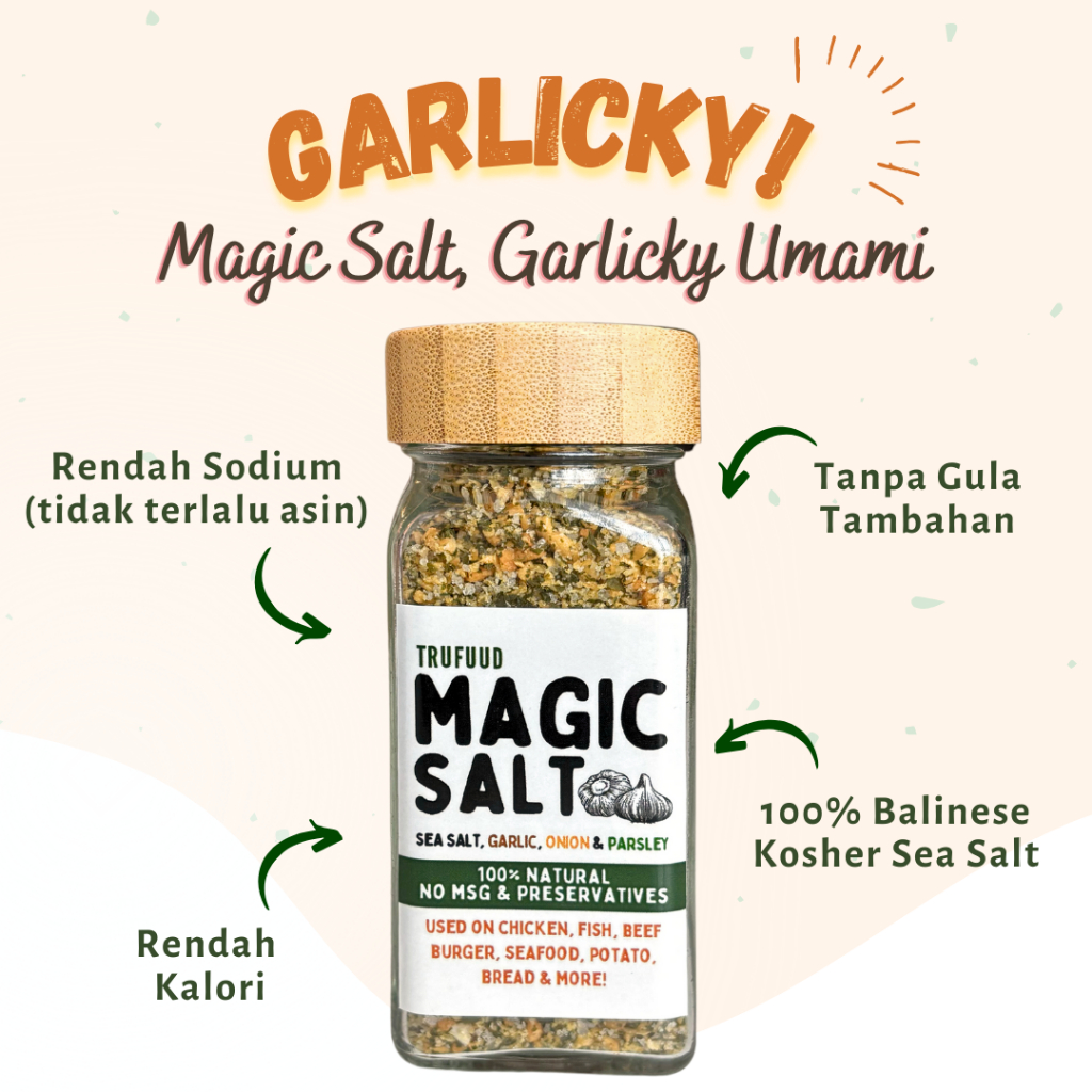 

TRUFUUD Bumbu Marinasi Dapur Bawang Putih Bubuk Umami Asin Gurih No MSG No Preservative Pretzel Powder Shaokao - Magic Salt Garlic