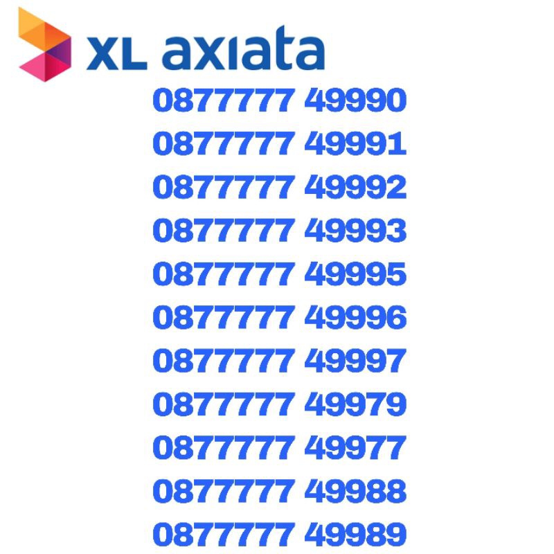 Nomor cantik XL 8 77777 4 9999