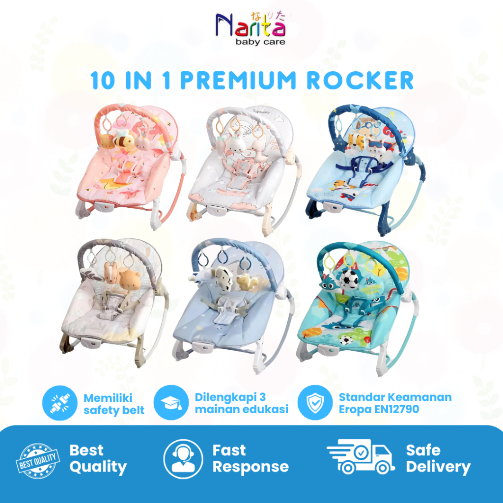 Sugar Baby 10in1 Ayunan Bayi Premium Rocker Bouncer Kursi Goyang Manual Newborn to Toddler Maksimal 