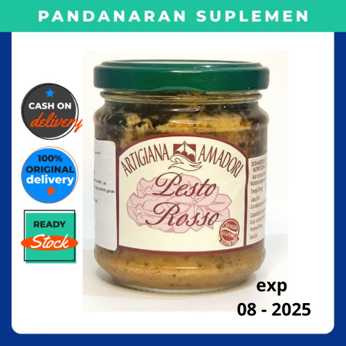

Saus Genovese Sauce Bumbu Masak Pasta Italia Artigiana Amadori Pesto Rosso Red Pesto 190g - Gluten Free Topping Spagheti Pizza