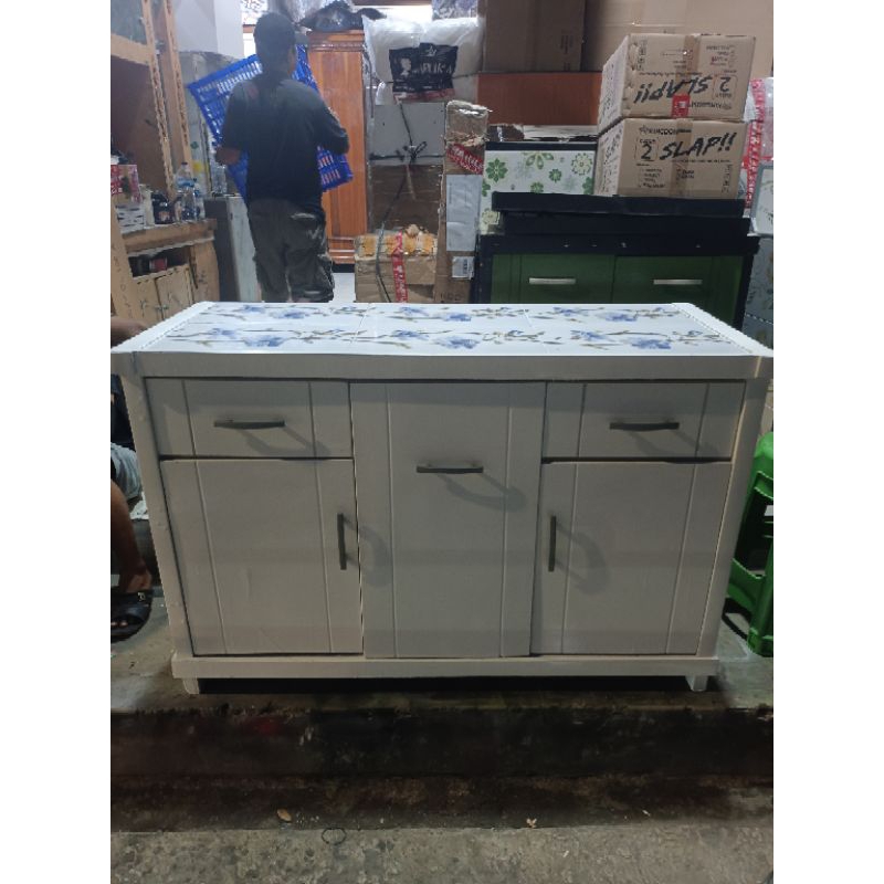 rak piring kompor meja kompor dapur pintu 3 pintu sleding buka tutup kami laci 2.