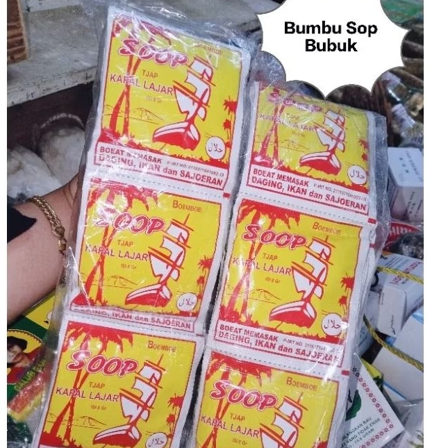 

Bumbu Sop bubuk cap kapal layar isi -+8gram (rentengan isi 20bks)