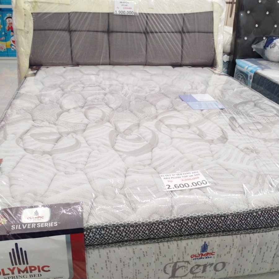 KASUR SPRINGBED OLYMPIC SILVER EERO ABU-ABU PLUSHTOP (KASUR SAJA)