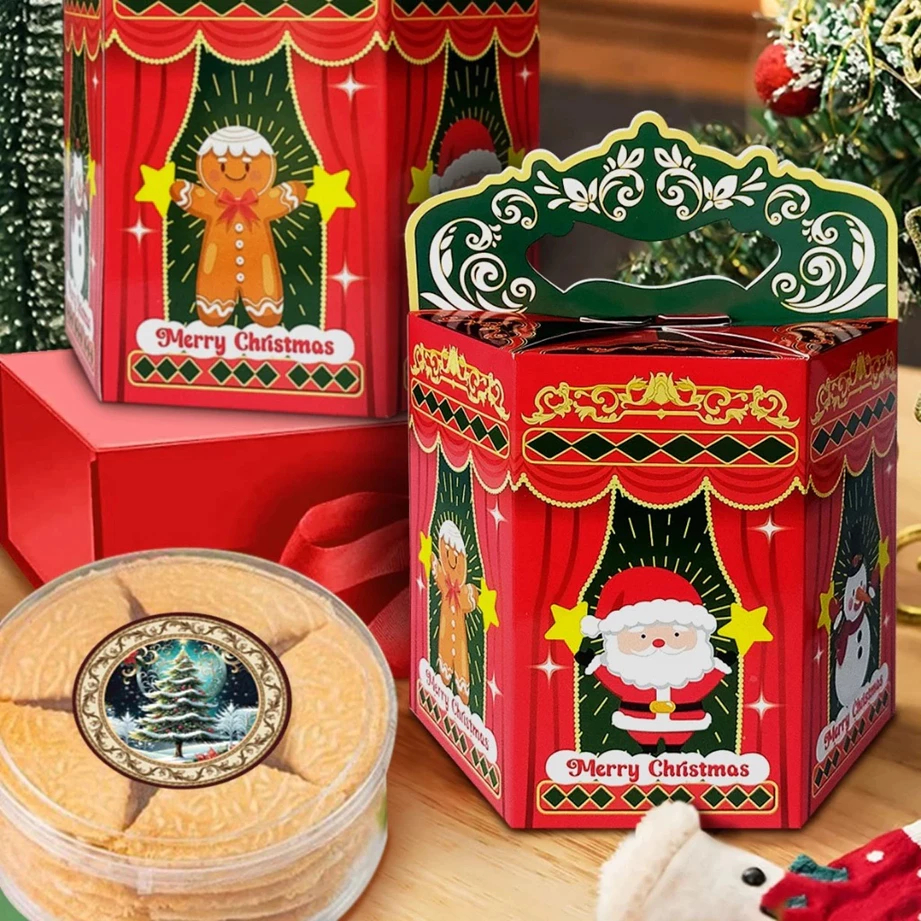 

Paper Box Tenteng Natal Box Packaging Hampers Natal Muat 2 Toples 500gr