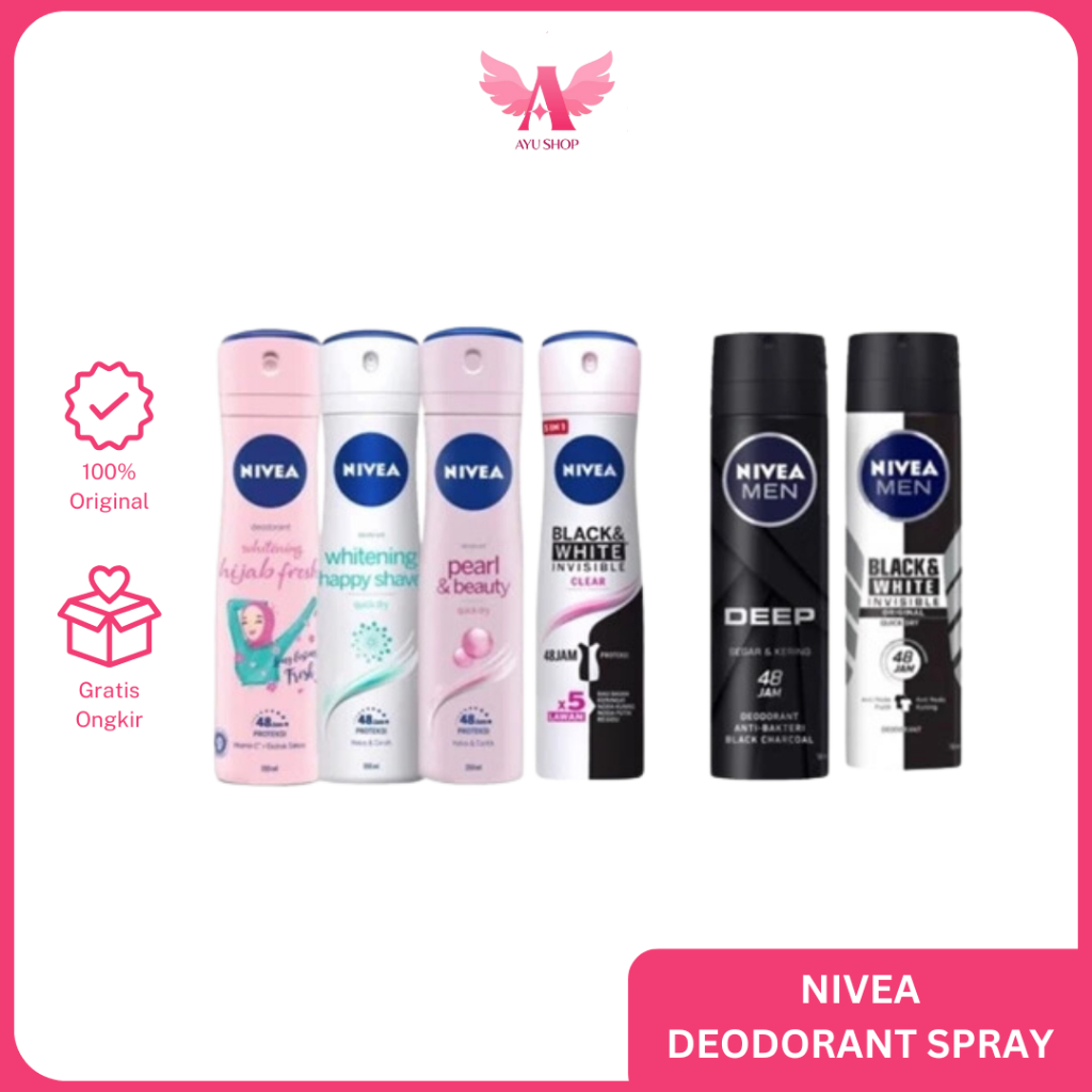 Nivea Deodorant Extra Whitening Spray - NIVEA MEN Deodorant Invisible B & WSpray - Deodorant Spray