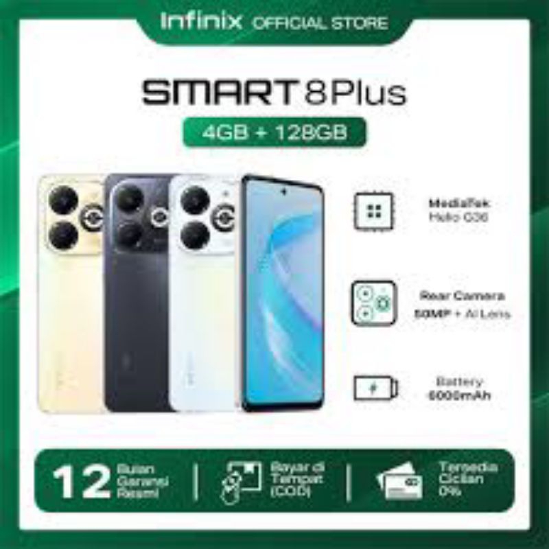 INFINIX SMART 8 PLUS RAM 8(4+4)/128. - BARU SEGEL GARANSI RESMI