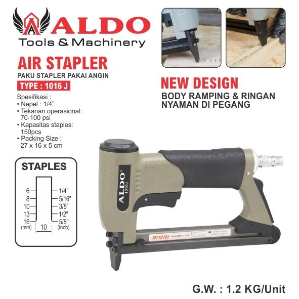 AIR STAPLER 1016 J / AIR STAPLER PAKAI ANGIN / AIR STAPLER PNEUMATIC MERK ALDO