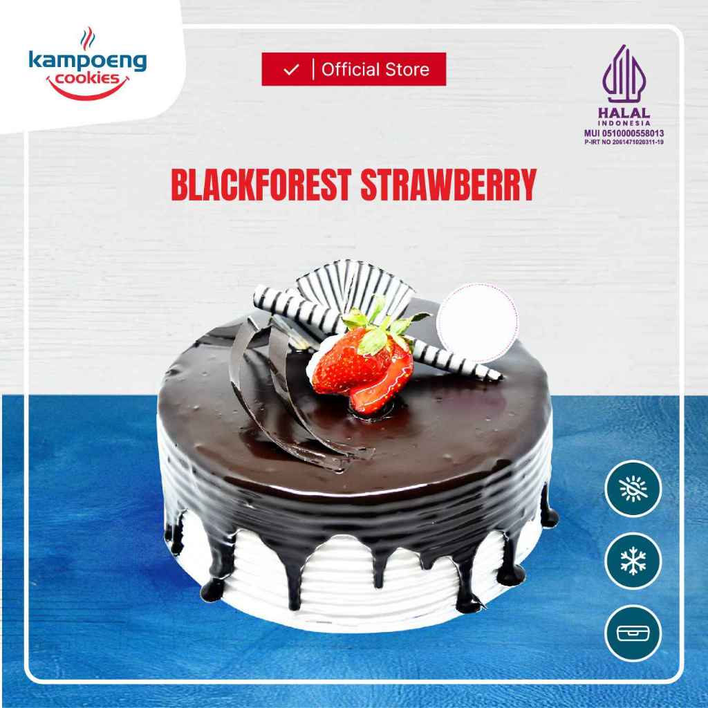 

Cake Ulang Tahun Black Forest Strawberry Cake Premium diameter 18 cm Kampoeng Cookies