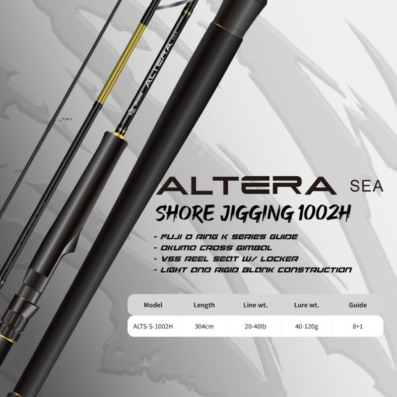 New Rod Okuma Altera SEA ALTS-S-1002H/ALTS-S-662UL Joran Shorejigging / Casting