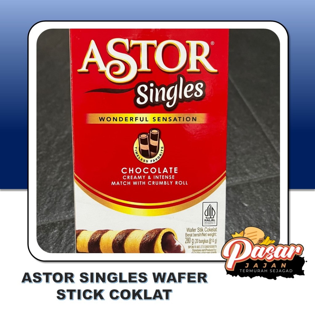 

Astor Singles Wafer Stick Coklat Isi 20 x 14gr