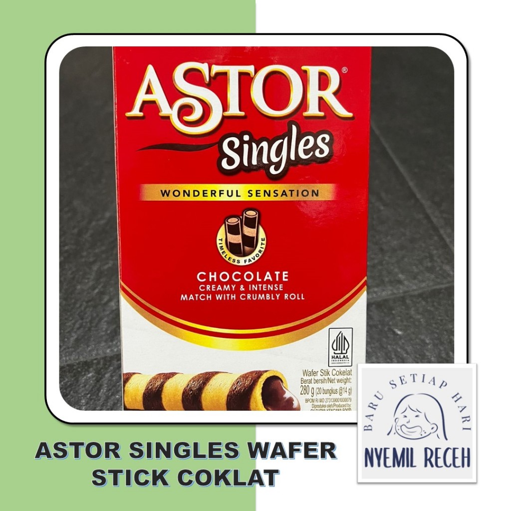

Astor Singles Wafer Stick Coklat Isi 20 x 14gr