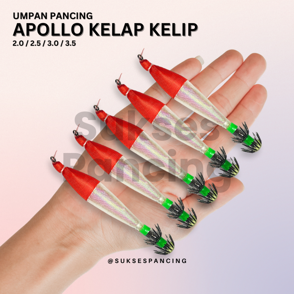 Umpan Pancing Cumi Apollo Model Mengkilap 2.0/2.5/3.0/3.5 Glow In The Dark