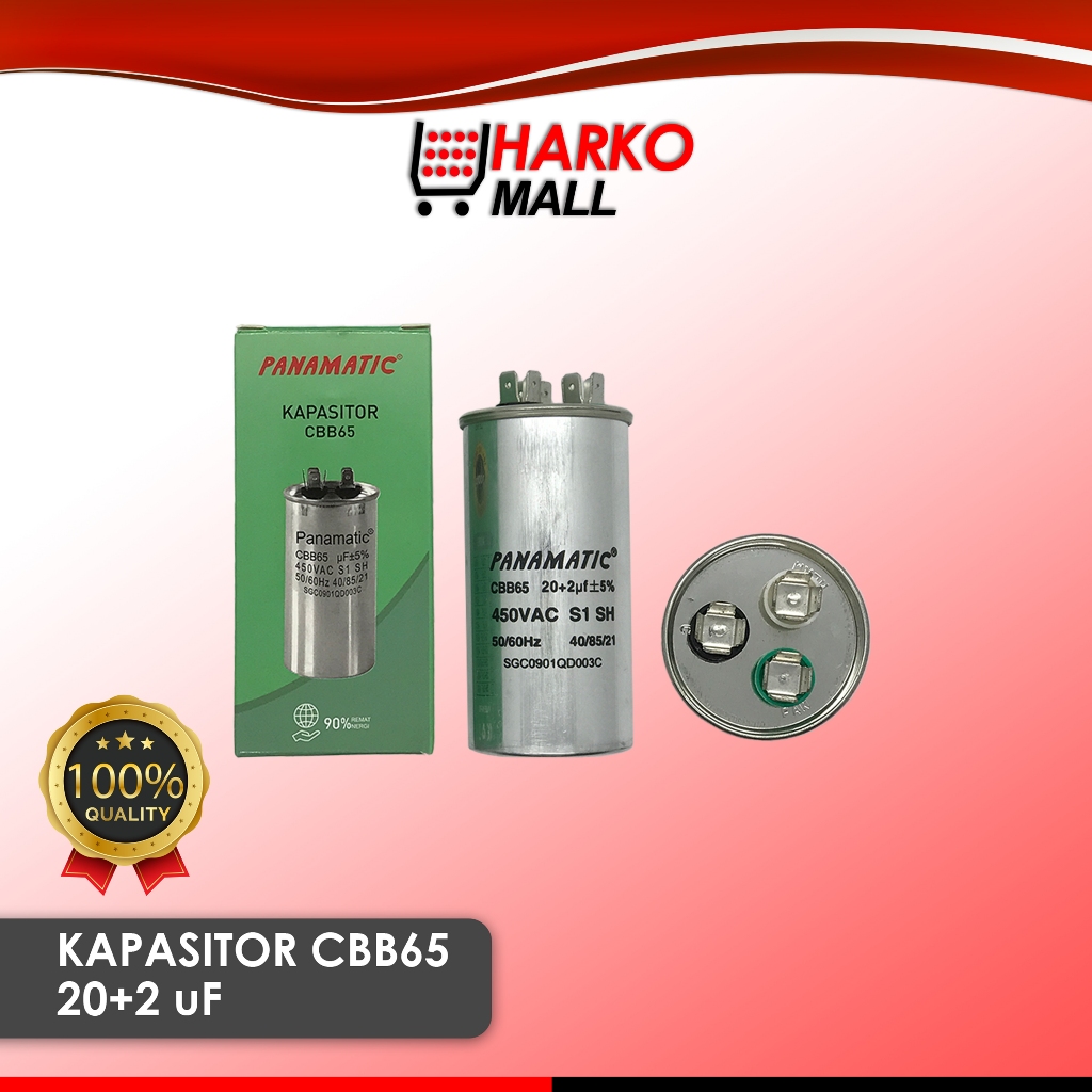 Kapasitor CBB65 Semua Merk AC Universal 20+2 UF 450V Capasitor Sharp Daikin Panasonic